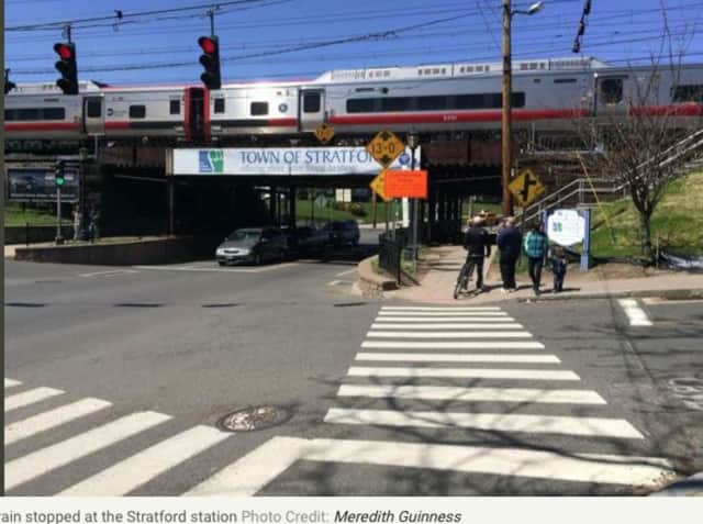 The man hit and killed by a Metro-North train on Friday has been identified as Michael Daskam of Stratford. The train involved (above) was stopped for more than an hour after the incident.