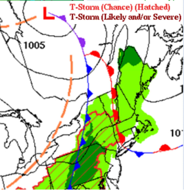 Rain on Friday will be followed by a chance of severe storms on Sunday.
