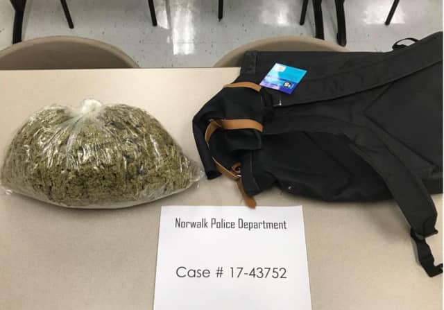 Norwalk police found a pound of marijuana during a traffic stop.