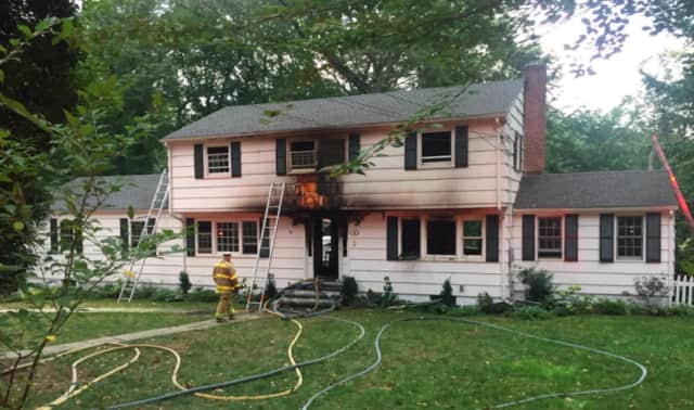 A house on Silver Ridge Road in New Canaan sustained serious damage in a fire on Saturday.