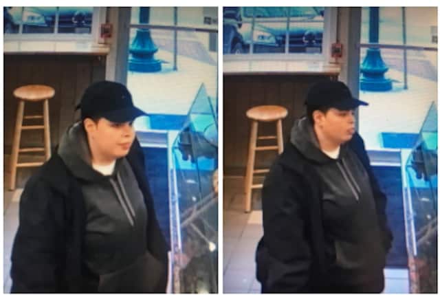 The woman pictured here used a counterfeit $100 at Frank's Pizzeria on West Cross Street in Croton Falls at approximately 4:04 p.m., police said.