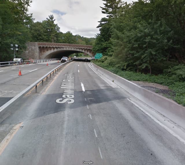 The Saw Mill River Parkway in Pleasantville, where an allegedly impaired driver struck another