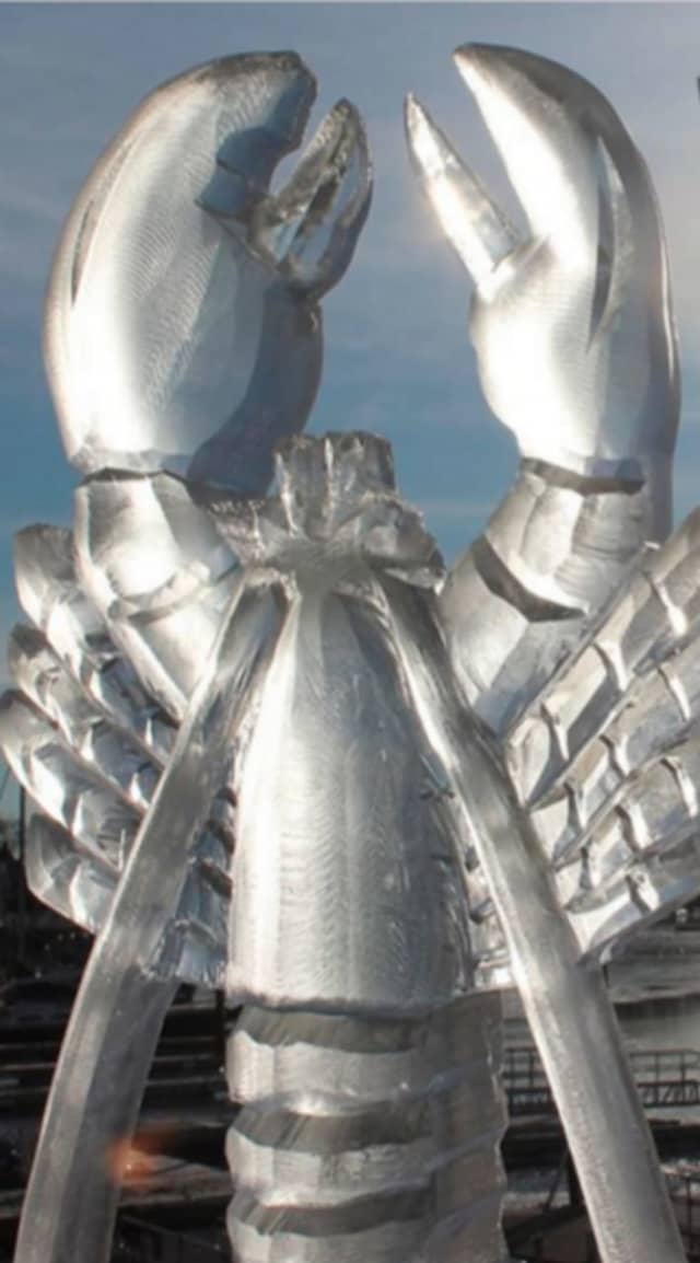 Lobster ice sculpture at Rowayton Seafood (89 Rowayton Avenue in Norwalk)