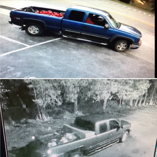 Wilton Police are looking for the identity of the driver of a blue pickup truck that was allegedly involved in a series of equipment thefts.