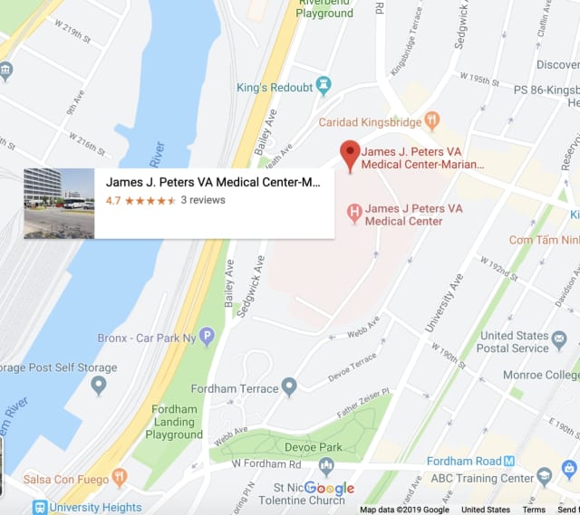 James J. Peters VA Hospital in the Kingsbridge section of the Bronx.