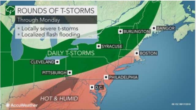 A look at the unsettled weather pattern that will bring high humidity and thunderstorms.