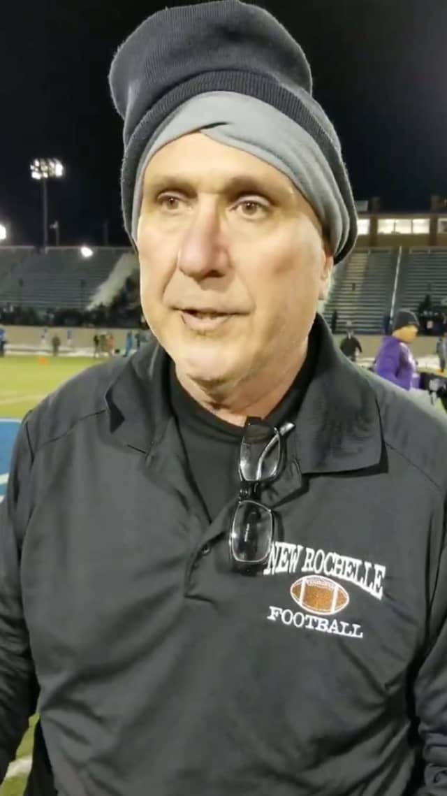 New Rochelle head football coach Lou DiRienzo will not be on the sideline this weekend when his team goes for the championship.