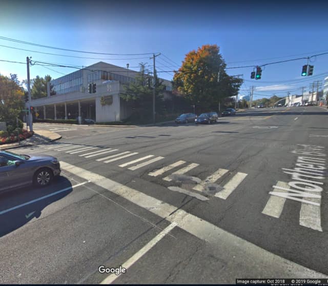 The intersection of Northern Boulevard and Allen Drive in Manhasset.
