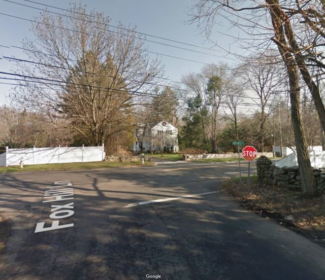 The intersection of Fox Hill Lane Road and Mansfield Avenue in Darien, where the teenager crashed..