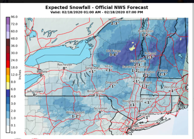 A look at projected snowfall totals for the storm system.