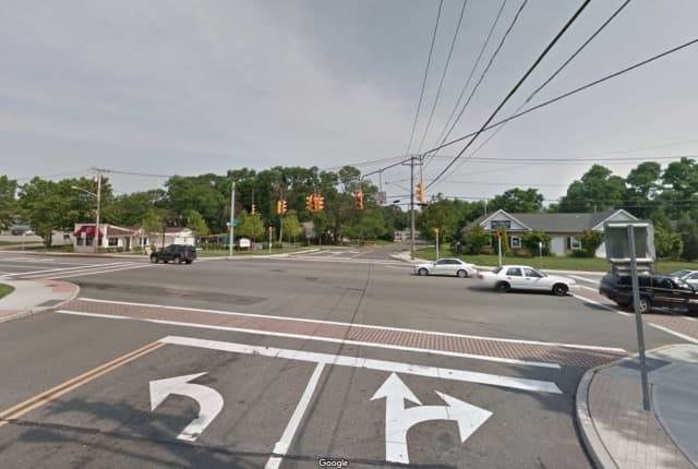 The intersection of Portion Road and North Morris Avenue in Farmingville.