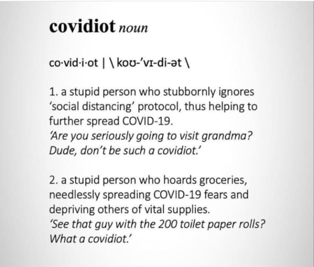Here's how social media defines a covidiot.
