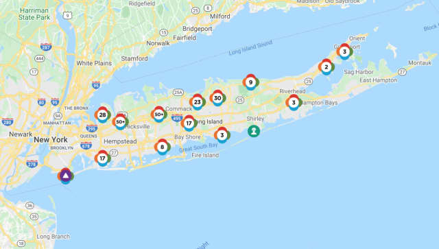 The PSEG Outage Map on Monday, April 13, 2020.