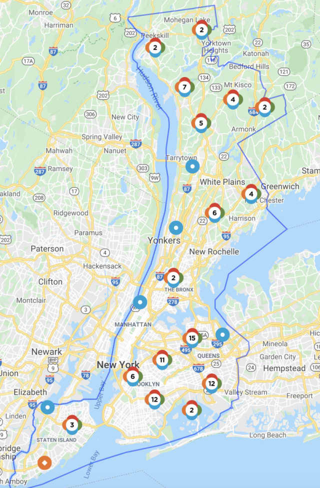 The Con Edison Outage Map on Monday, Nov. 2.