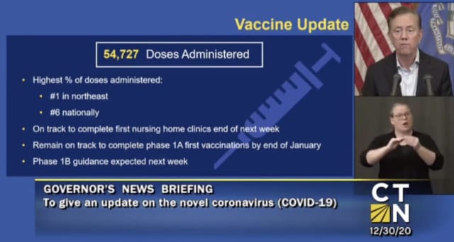 Connecticut is among the leaders in distributing doses of the COVID-19 vaccine.