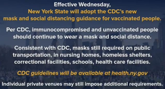 Covid 19 Date Announced When Mask Mandate Will Be Dropped For Vaccinated People In Ny Nassau Daily Voice