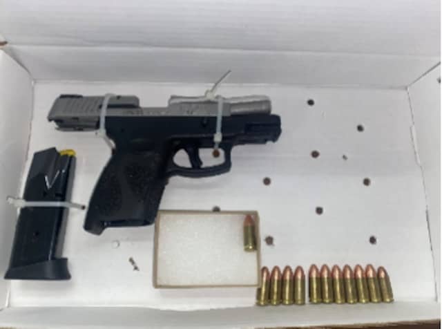 One loaded 9mm Taurus handgun with 12 rounds of ammunition was seized by police in New Rochelle.