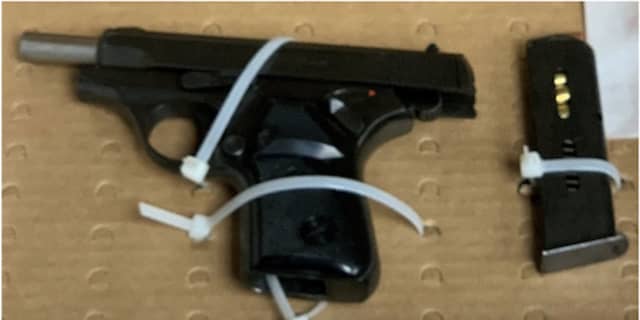 The gun that was seized by police in New Rochelle.