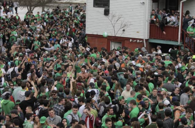 A scene from one of the many parties during the 2015 Blarney Blowout in Amherst