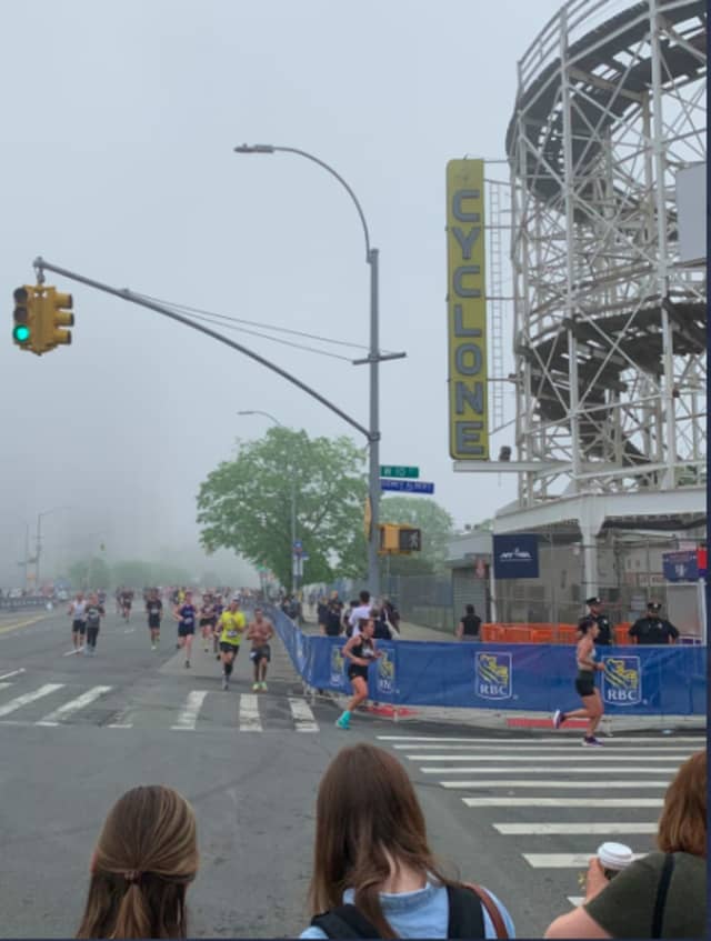 Runners compete in the Brooklyn Half-Marathon on Saturday, May 21.
