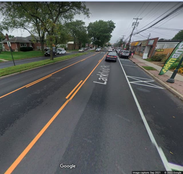 The area where the crash happened - in front of 402 Larkfield Road in East Northport.