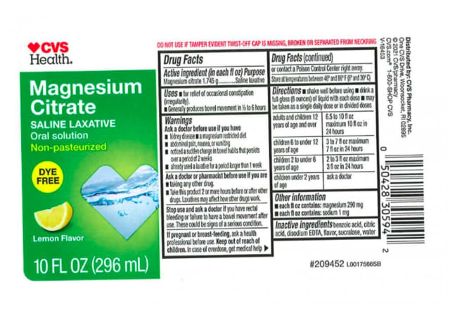 Magnesium Citrate Saline Laxative Oral Solution Lemon Flavor