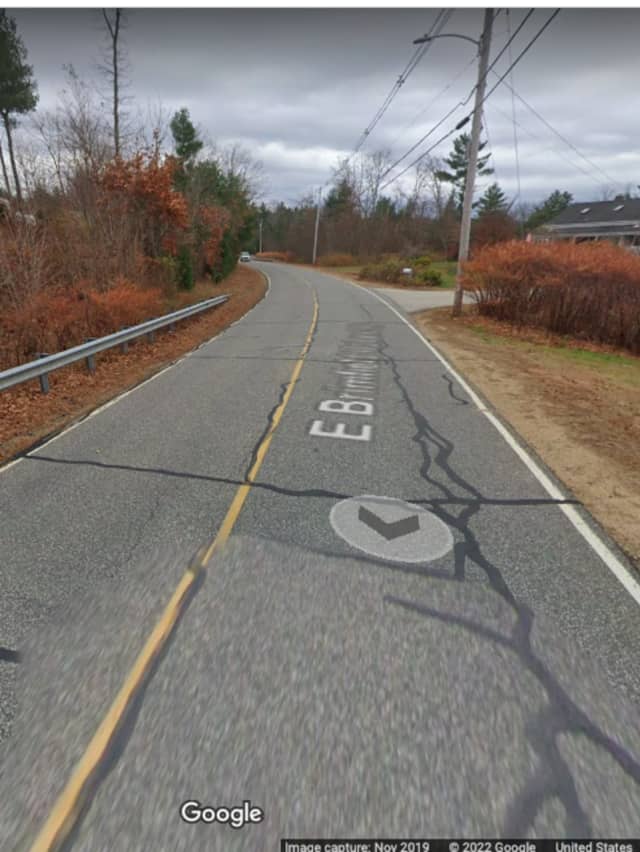 The area of East Brimfield-Holland Road in Brimley where the crash happened.