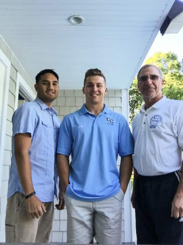 Ben Parens (center), a Sleepy Hollow High School graduate, has been named a United States Intercollegiate Lacrosse Association's first-team honors.