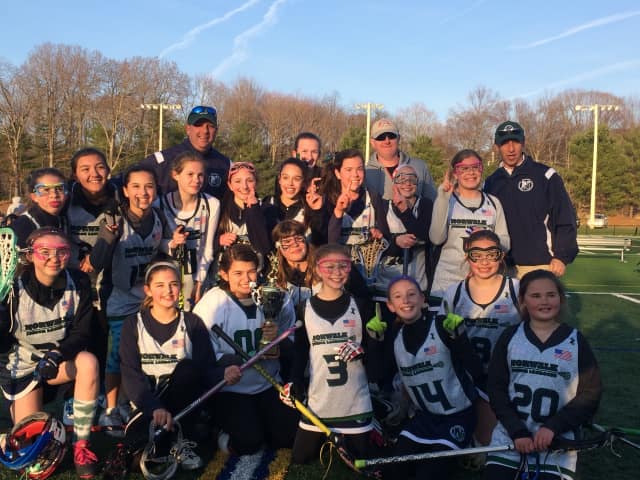 The Norwalk Junior Blue girl’s lacrosse team traveled to Brookfield on Sunday, April 10 and won the 2016 Icebreaker Tournament in the junior division against Brewster Green.