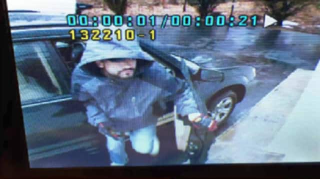 New Canaan police are searching for this man, whom they suspect in a burglary that took place in the Silvermine section of town on Thursday.