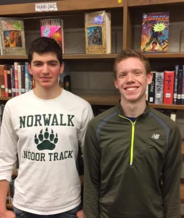 Harry Falcone, left, and Colin Burke, are student members on the Norwalk High School Governance Council,