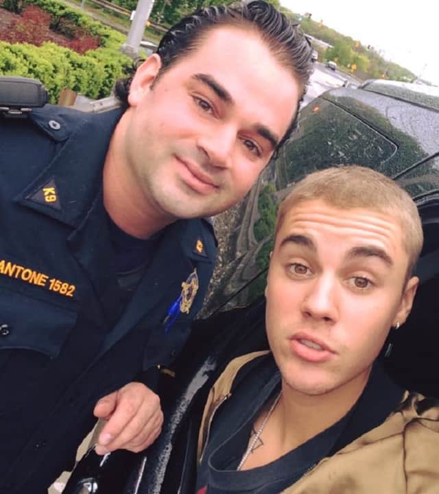 Bergen County Sheriff's Officer Rob Mantone, Justin Bieber.