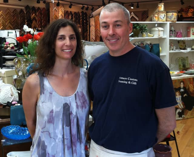 Somers Custom Framing co-owners Ginny and Ken Ryan said their business is thriving because customers are coming in from all over Westchester.