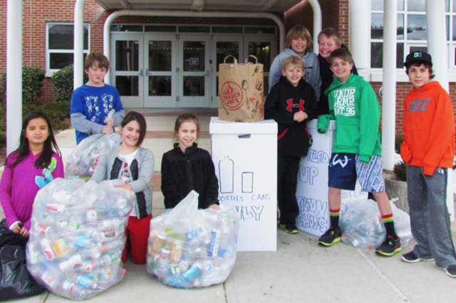 Akira Nobumoto, Ryan McElroy, Madison McVey, Kelsey Rhodes, Will Maggio, Maden Herve, Lewis Cropper, Matthew McVey and Anthony Andre are some of the Wilton students participating in the Bottled Up! can and bottle drive Saturday from 9 a.m. to noon.