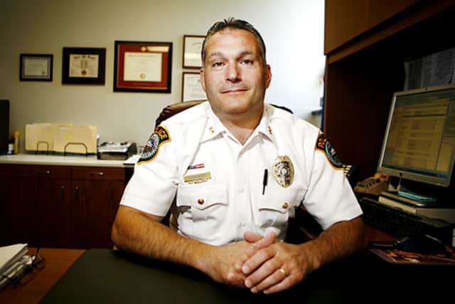 Wilton Police Chief Michael Lombardo was honored by the Connecticut Coalition Against Domestic Violence recently. 