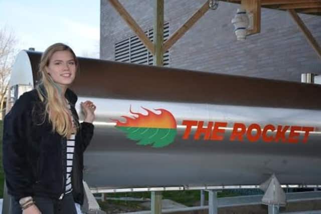Anna Palmer of Nyack, a junior at Purchase College, will serve as the first "Compost Master" at Purchase College when it unveils a new Rocket Composter on Wednesday, Feb. 5.