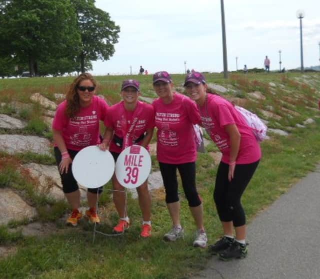 Barbara Paesano, second from right, a 15-year breast cancer survivor and North Salem resident, is participating in an Avon Walk for Breast Cancer on Saturday, May 17.