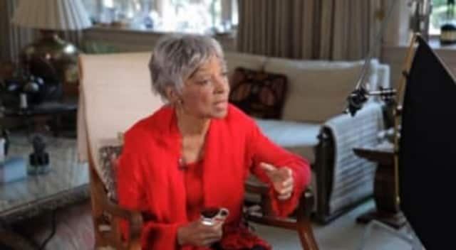 New Rochelle native Ruby Dee being interviewed for a documentary about her life.