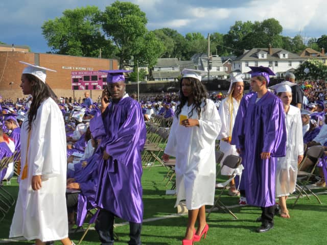 The New Rochelle Class of 2014 marches into commencement.