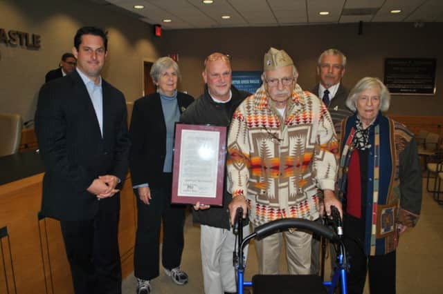 Gabriel Rosenfeld, pictured in 2012, being honored for the 40th Senate District Veterans Hall of Fame.