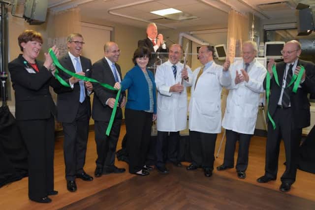 The new Phelps SurgiCenter was aglow as the ribbon was cut by many of the people who led the way in planning and implementing it.