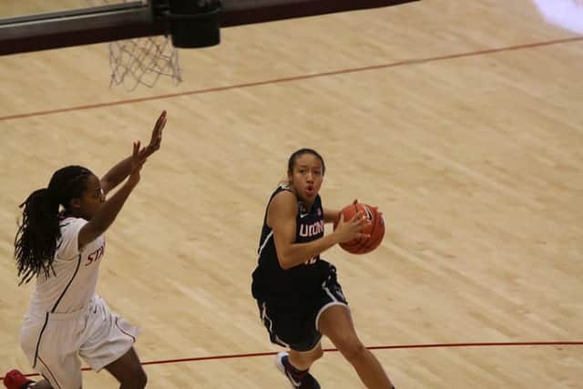 Saniya Chong goes for the layup in a game against Stamford.