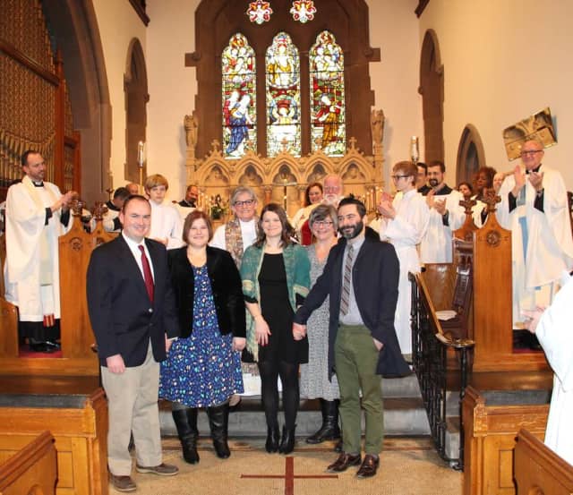 St. Thomas Episcopal Church members recently welcomed The Rev. Carol D. Gadsden and her family members.
