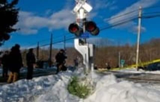 The Commerce Street railroad crossing in Valhalla where a train-SUV accident Feb. 3 killed six people. 