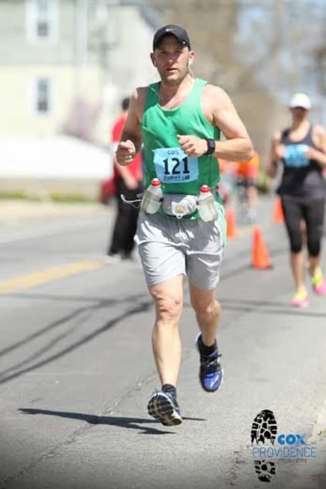 Bill Brucker of Stamford, the communications director for Family Centers of Greenwich, raised more than $3,000 for the organization when he ran in the Providence Marathon on May 3.