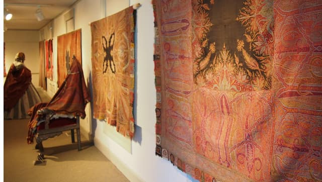 Kashmir shawls are on display through September at the New Canaan Historical Society's Costumes Museum.