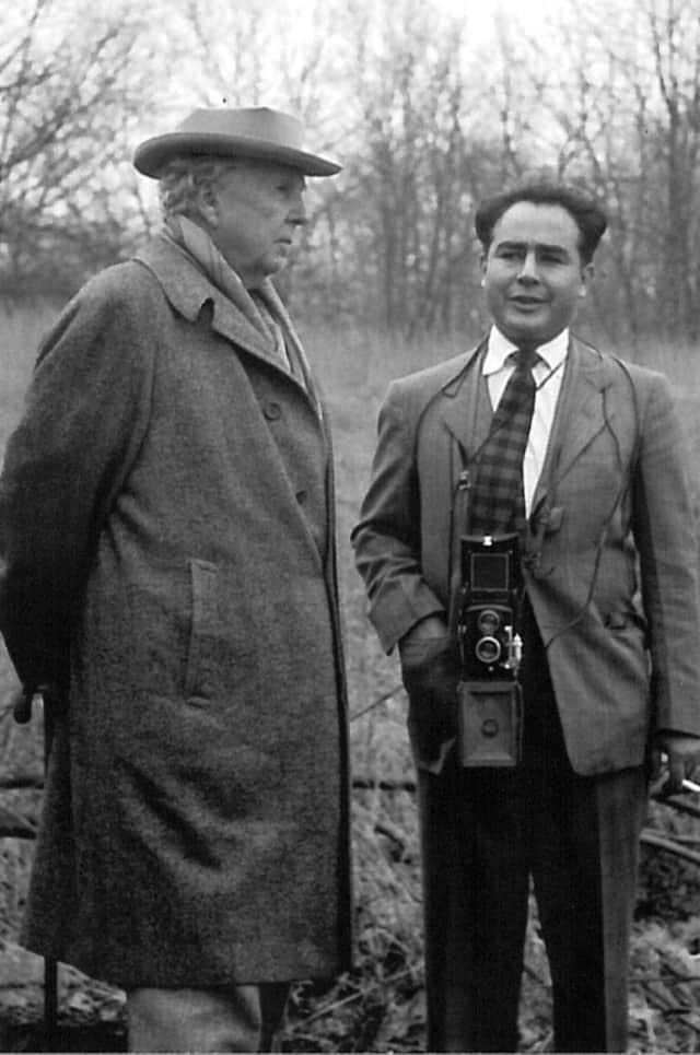The New Canaan Historical Society is showing a preview of the PBS documentary about Pedro E. Guerrero, right, seen here with Frank Lloyd Wright during the 1960s.