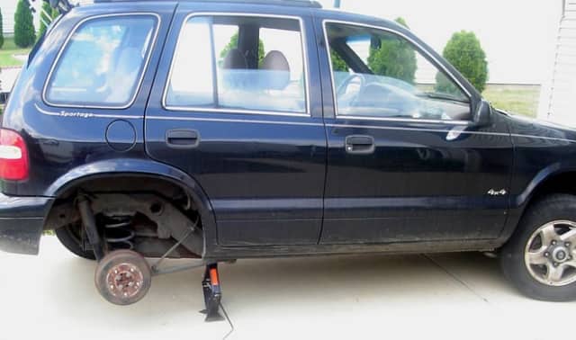 The tires and rims were stripped off three cars in Greenburgh on Dec. 31, police said.