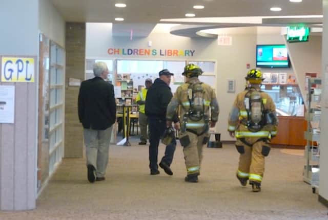 The Fairview Fire Department responded to the Greenburgh Public Library Monday afternoon after the fire alarm was set off, causing more water damage from the sprinkler system.