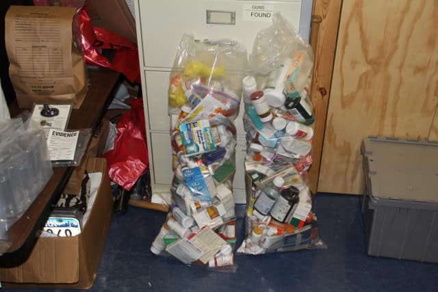 Village of Ossining Police recently collected several pounds of prescription drugs from the community's prescription drug take-back bin at the police facility. 